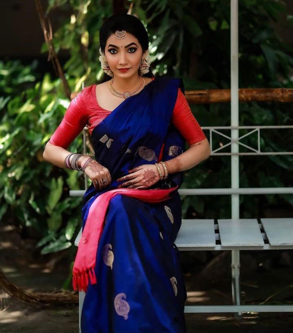 Rich Look Blue Silk Saree | Party Wear with Comfortable Fabric