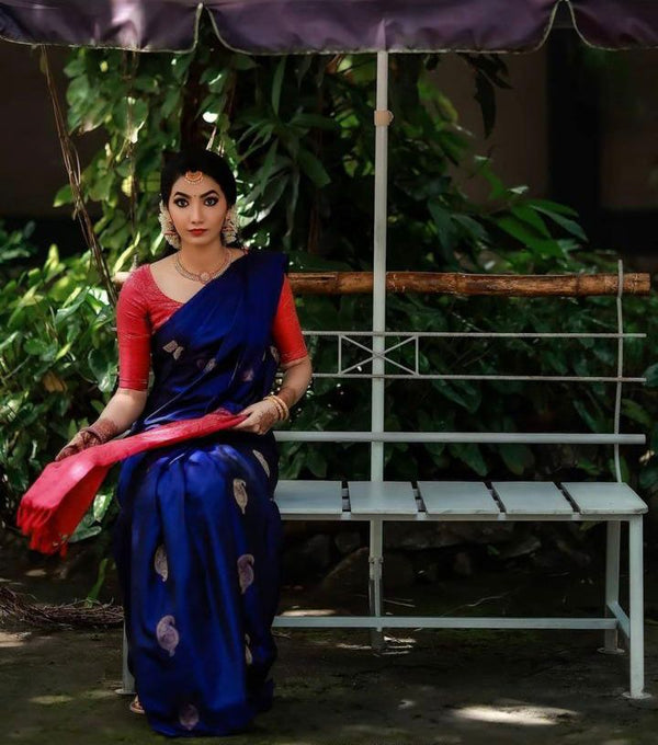 Rich Look Blue Silk Saree | Party Wear with Comfortable Fabric