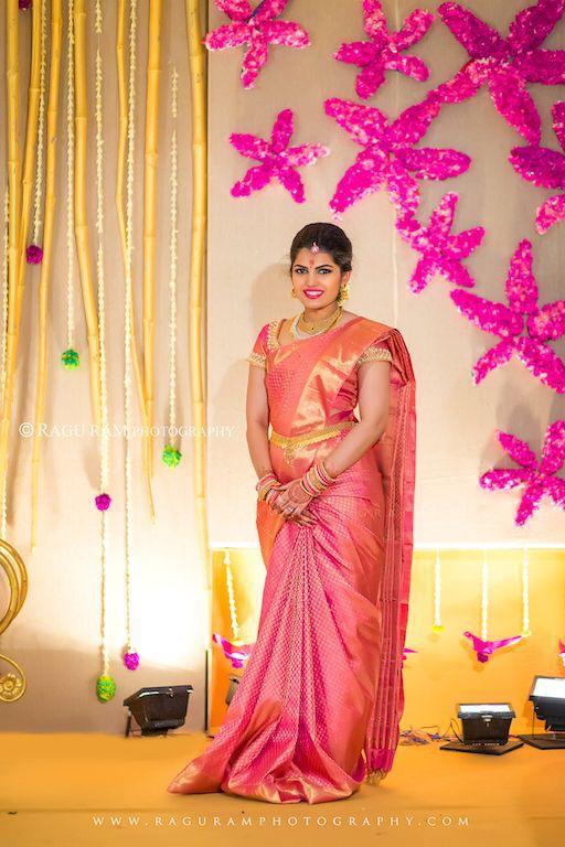 Gorgeous Peach Silk Saree | Ideal for Engagement, Reception and Festivities