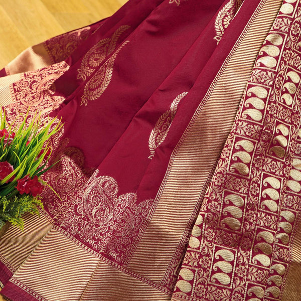 Stylish Marun Silk Saree | Attractive Look for Modern and Traditional Wear