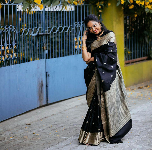 Elegant Black  Bridal Silk Saree | Perfect Outfit for Wedding Functions
