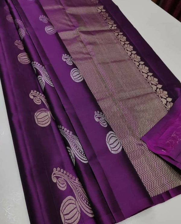 Soft Weave Purple  Silk Saree | Lightweight and Easy to Carry for Hours