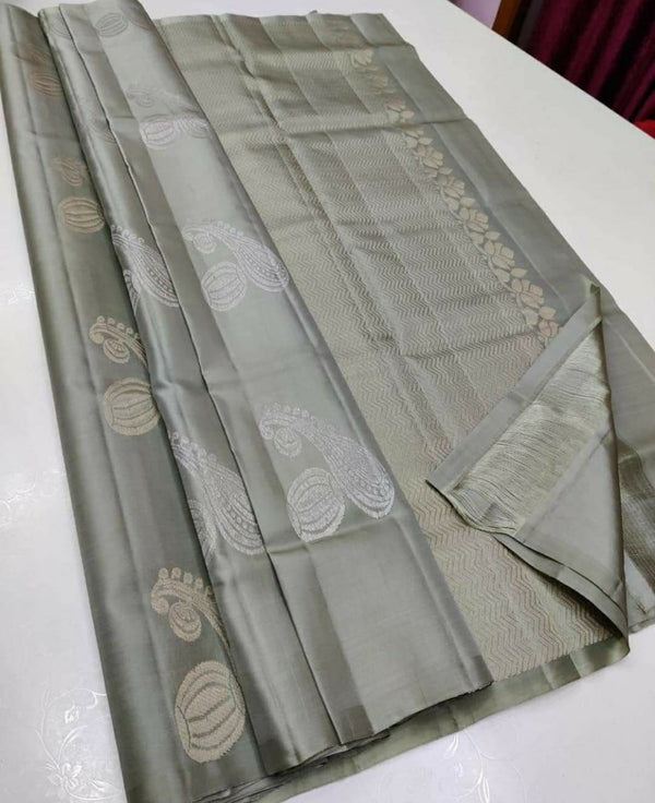 Festive Grey  Silk Saree with Blouse | Trending Style for Women