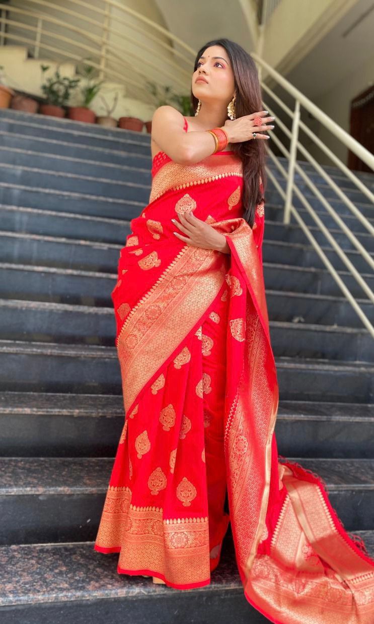 Wedding Edition Red Silk Saree | Traditional Bridal Collection Saree