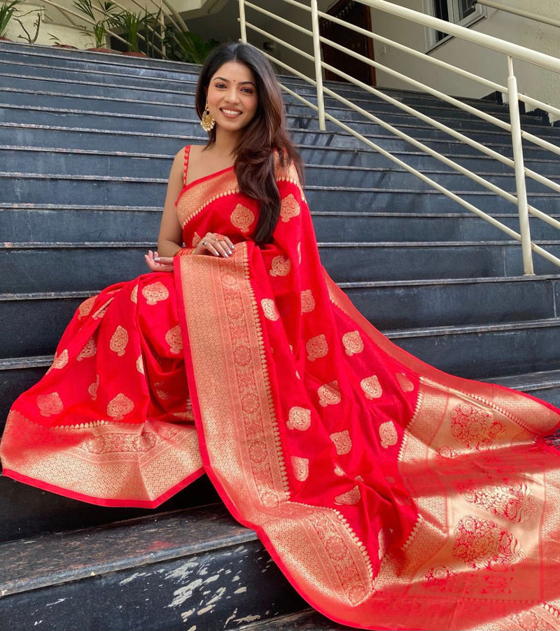 Wedding Edition Red Silk Saree | Traditional Bridal Collection Saree