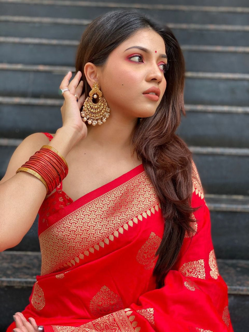 Wedding Edition Red Silk Saree | Traditional Bridal Collection Saree