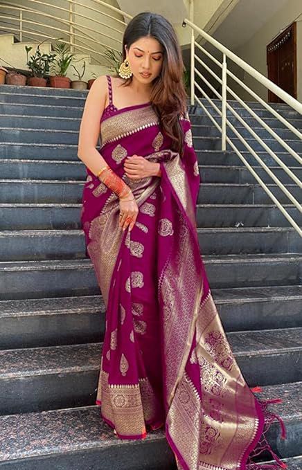 Premium Wine Soft Silk Saree with Smooth Fabric and Classic Border
