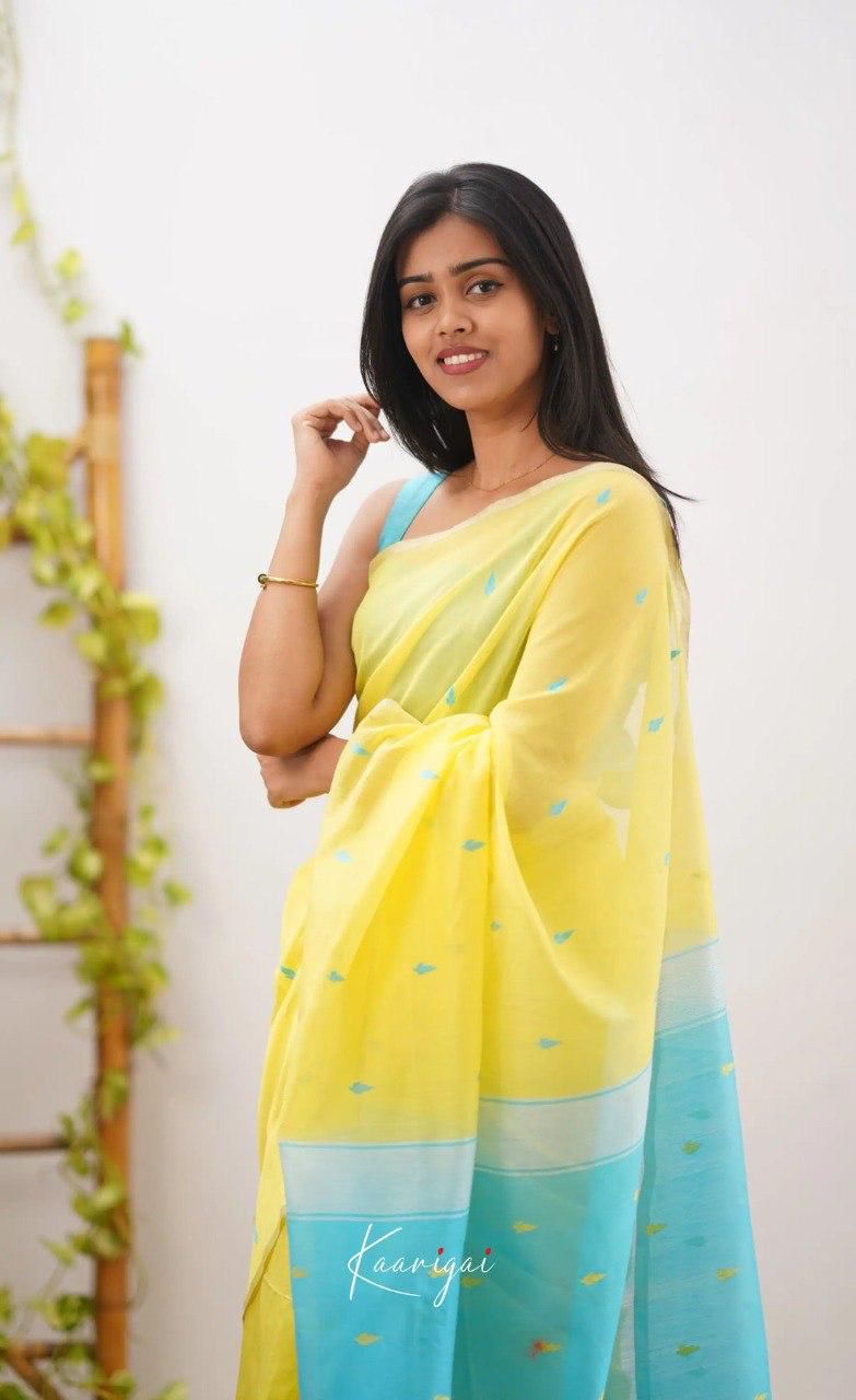 Beautiful Yellow -Sky Festival Wear Silk Saree with Luxurious Touch