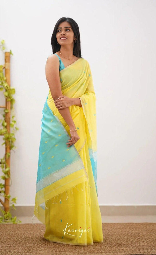 Beautiful Yellow -Sky Festival Wear Silk Saree with Luxurious Touch