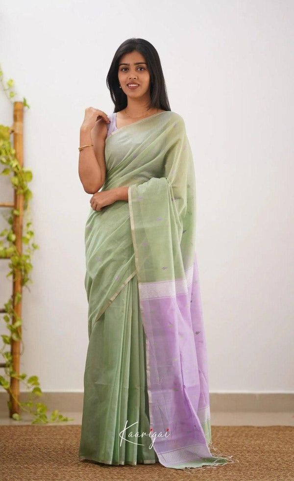 Lightweight Pista Soft Silk Saree with Plain Body and Rich Border