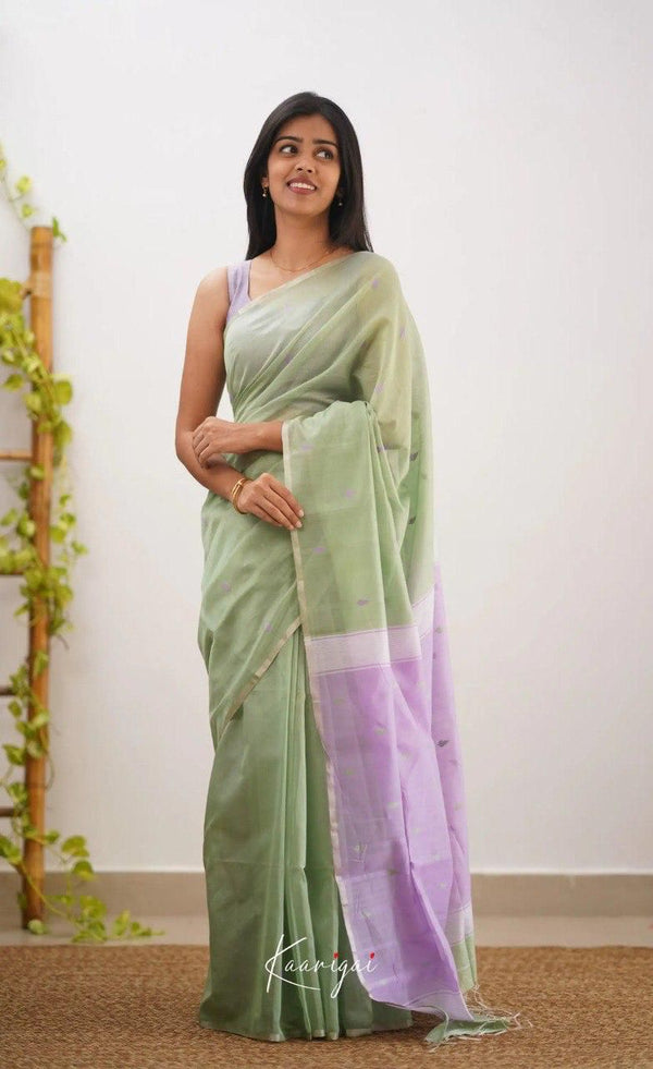 Lightweight Pista Soft Silk Saree with Plain Body and Rich Border